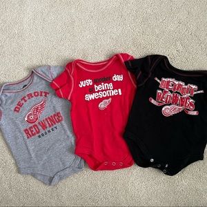 3-6M Detroit Red Wings Onsies